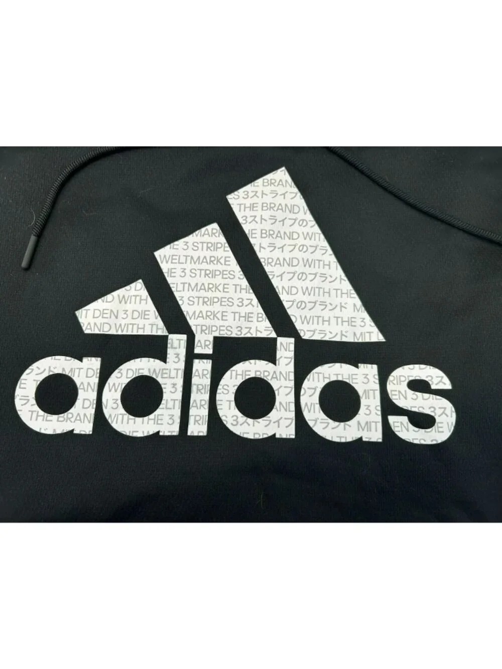 Adidas Mens Hoodie Black Size XL Polyester Graphic Logo Pullover - Picture 2 of 4